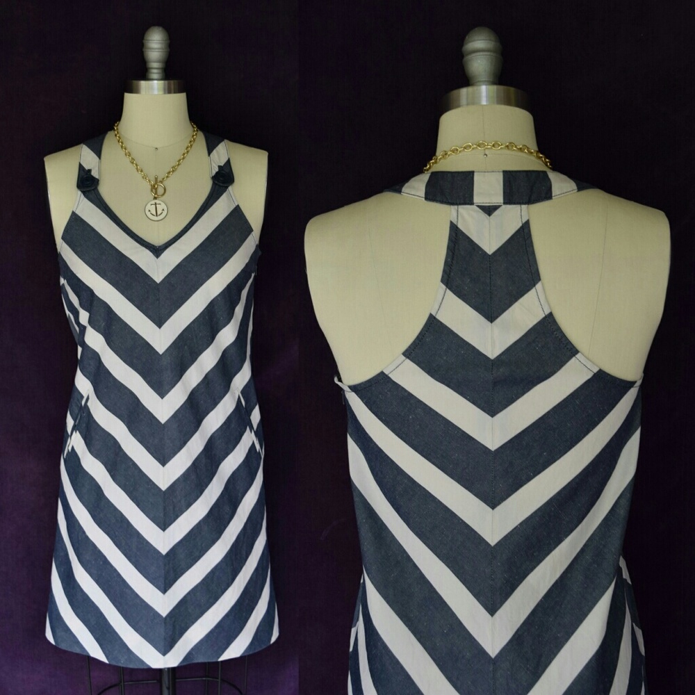 Anthropologie 9-H15 STCL mod chevron stripe dress